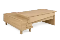 Executive Desk, Light Oak Sculptural Wave Design — Office Furniture