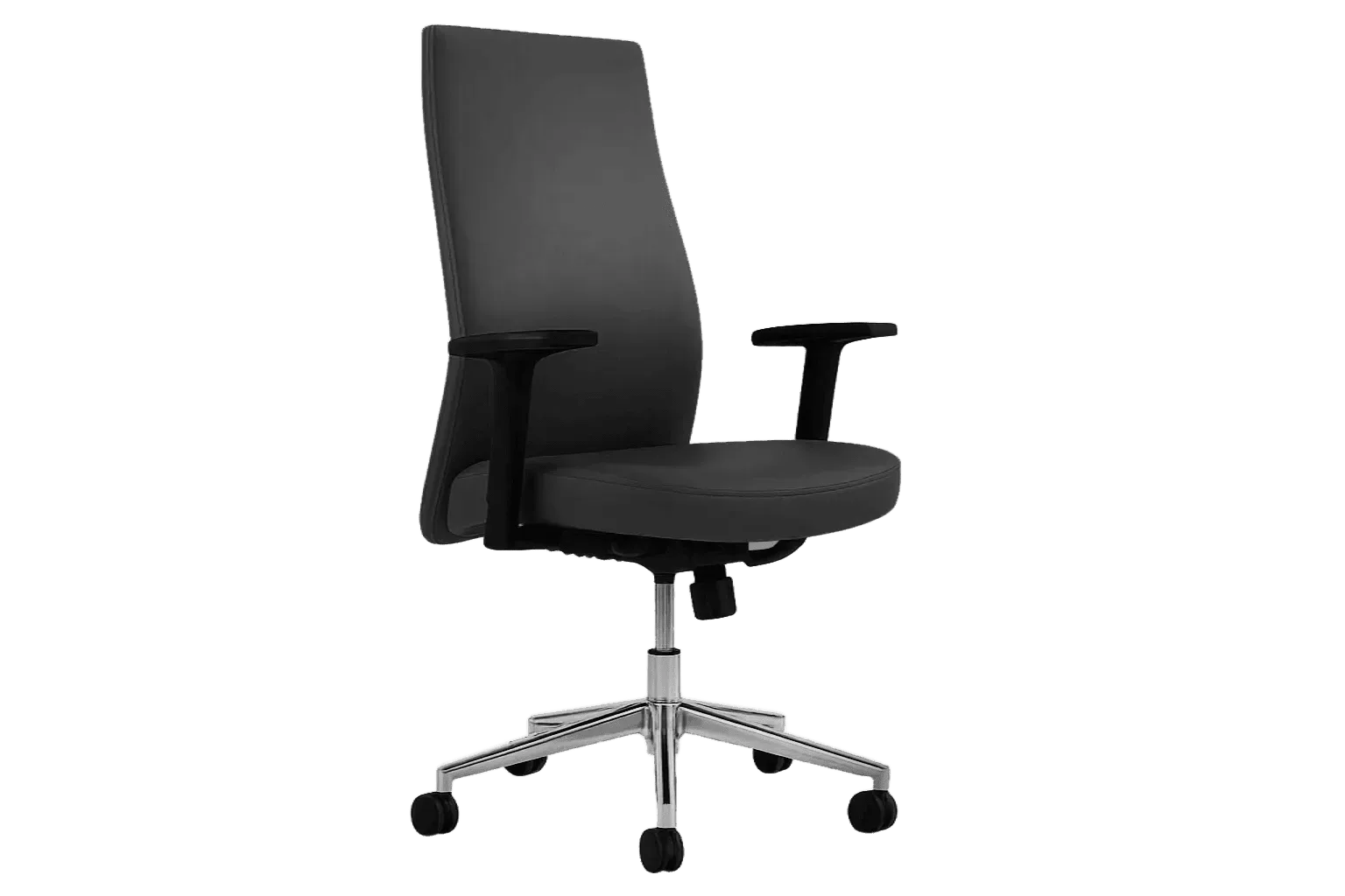 Leather and Mesh Ergonomic Office Chair with Adjustable Arms — Office Furniture
