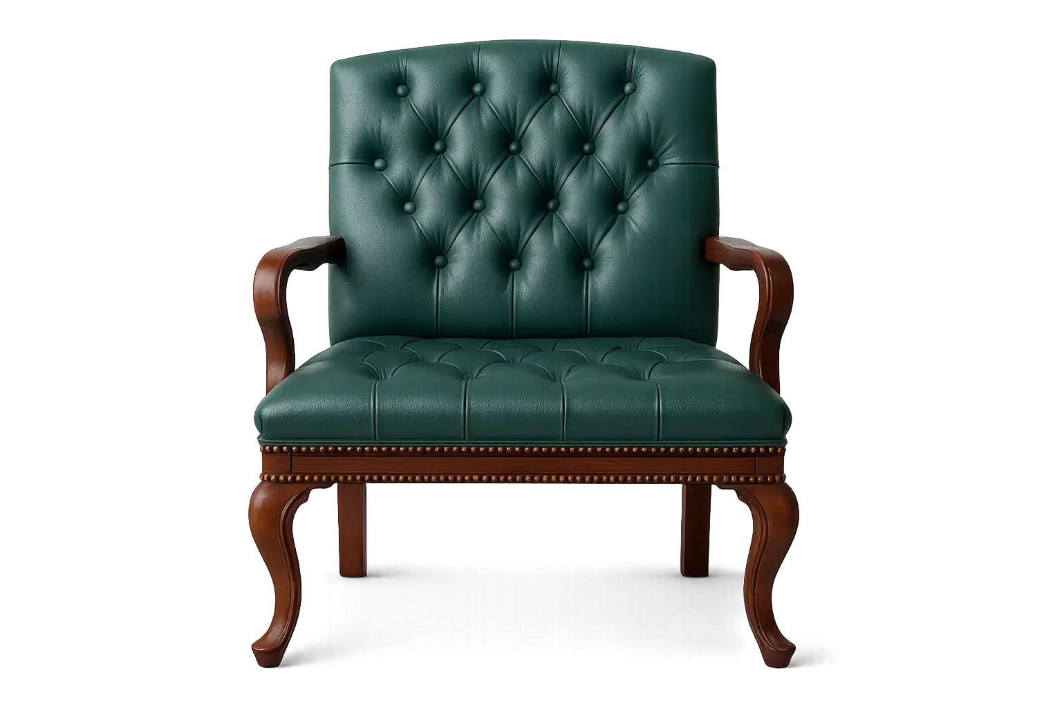 Leather Classic Tufted Executive Office Chair with Wooden Arms 3 — Office Furniture