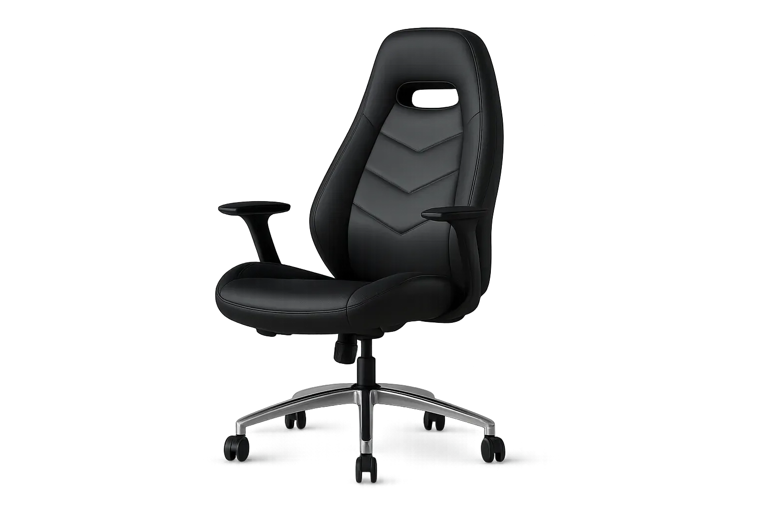 Leather Ergonomic Gaming and Racing Office Chair with Adjustable Arms — Office Furniture