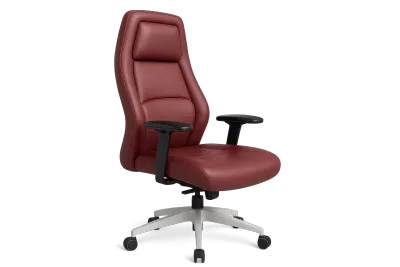 Leather High Back Executive Office Chair with Adjustable Arms — Office Furniture