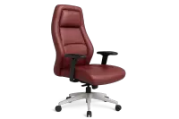 Leather High Back Executive Office Chair with Adjustable Arms — Office Furniture