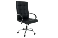 Leather High Back Executive Office Chair with Chrome Arms — Office Furniture