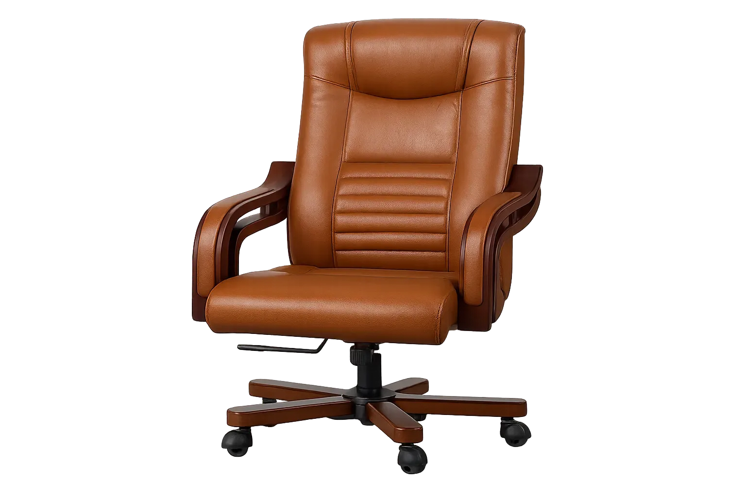 Leather High Back Executive Office Chair with Curved Arms 2 — Office Furniture