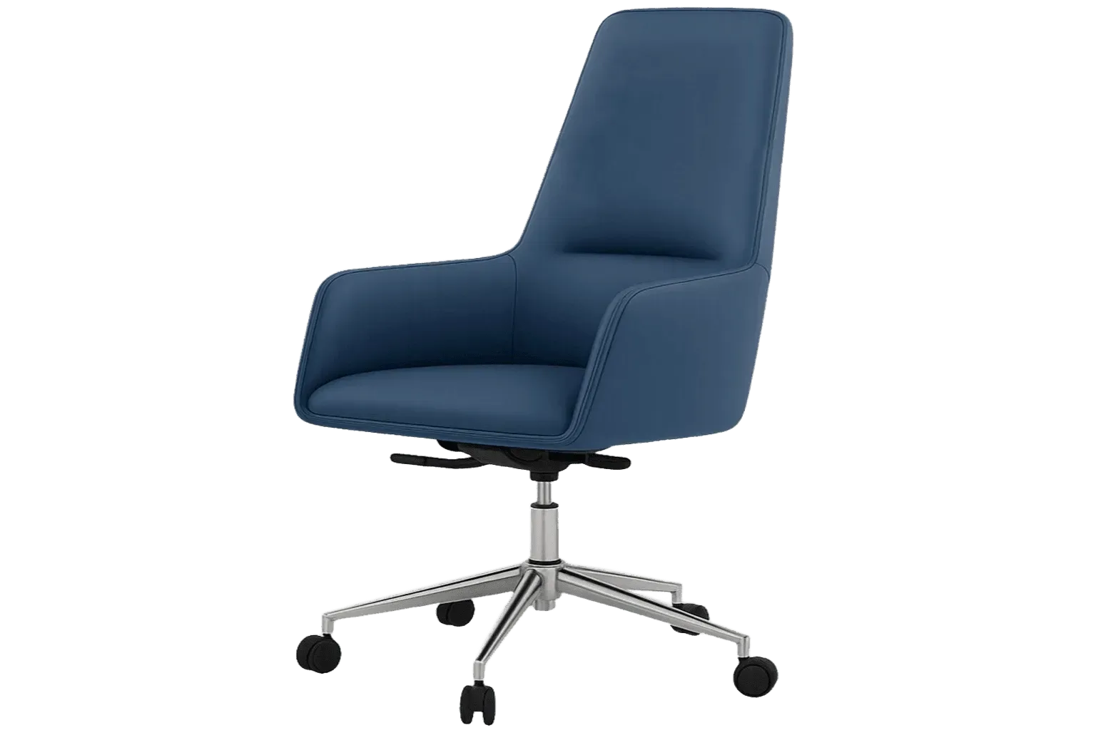 Leather High Back Executive Office Chair with Curved Arms — Office Furniture