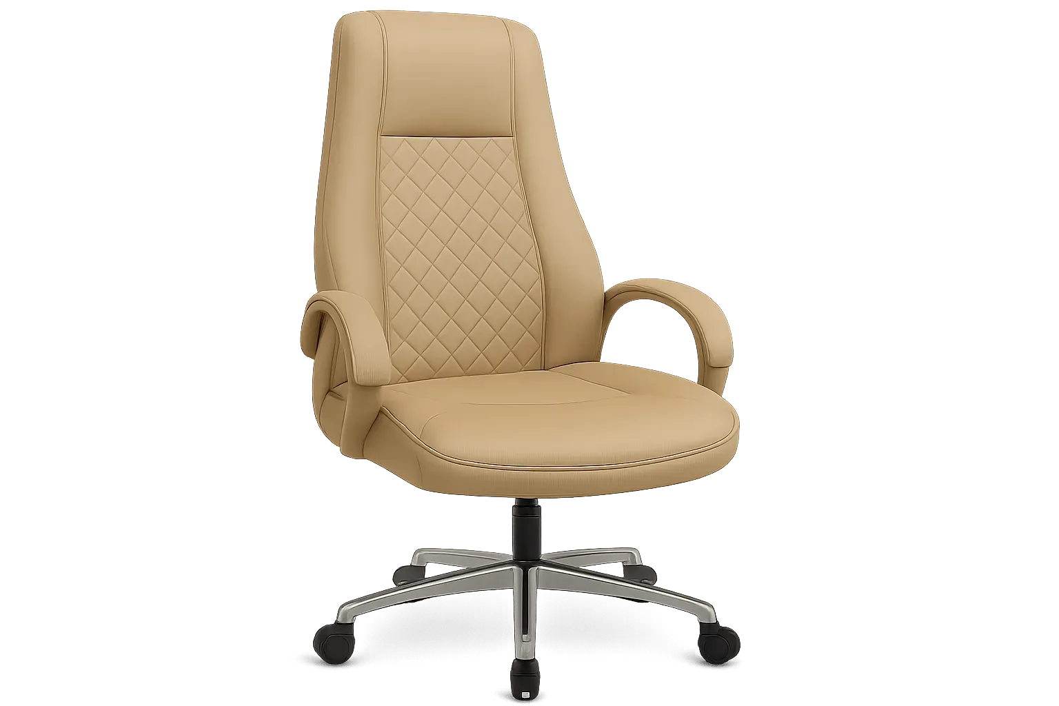 Leather High Back Executive Office Chair with Curved Arms — Office Furniture