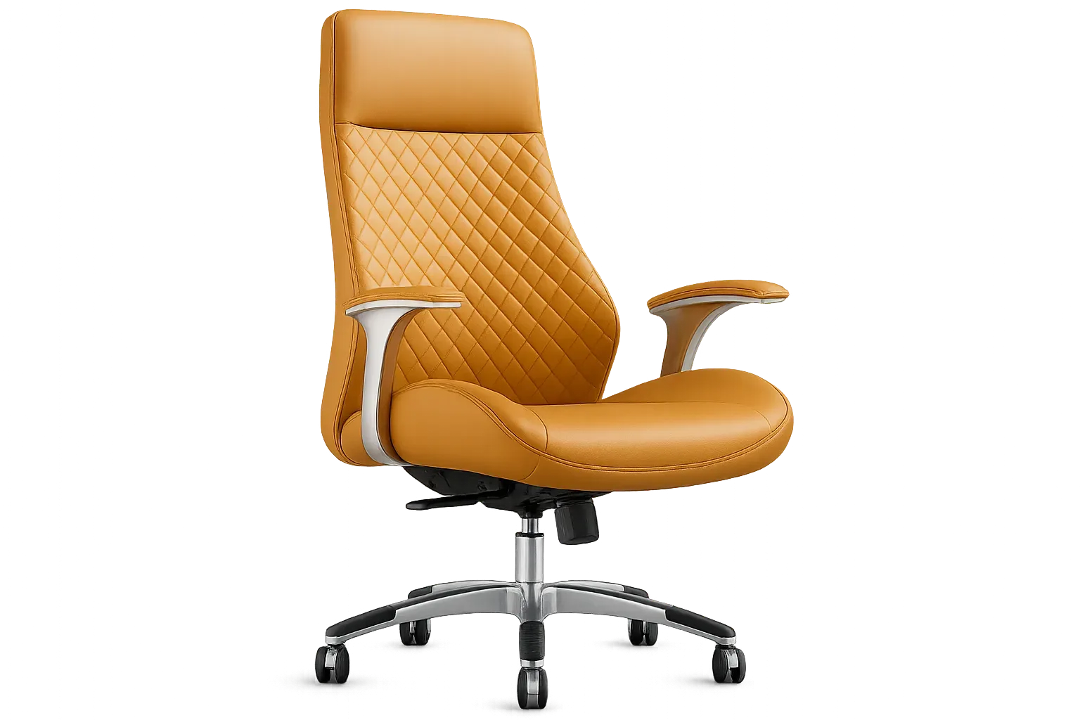 Leather High Back Executive Office Chair with Curved Arms — Office Furniture