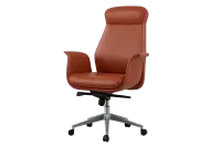 Leather High Back Executive Office Chair with Curved Arms — Office Furniture