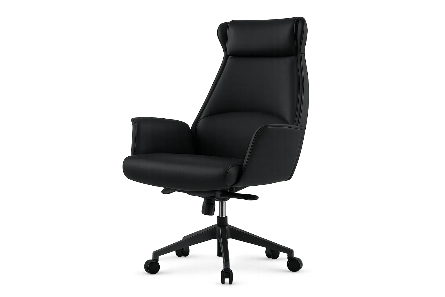 Leather High Back Executive Office Chair with Padded Arms — Office Furniture