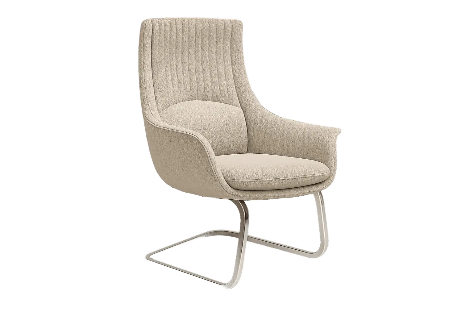 Leather High Back Visitor and Guest Chair with Curved Arms — Office Furniture