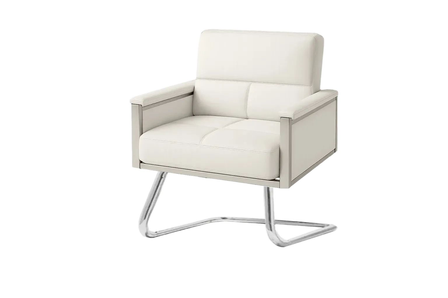 Leather Lounge Armchair for Reception and Office with Curved Arms — Office Furniture