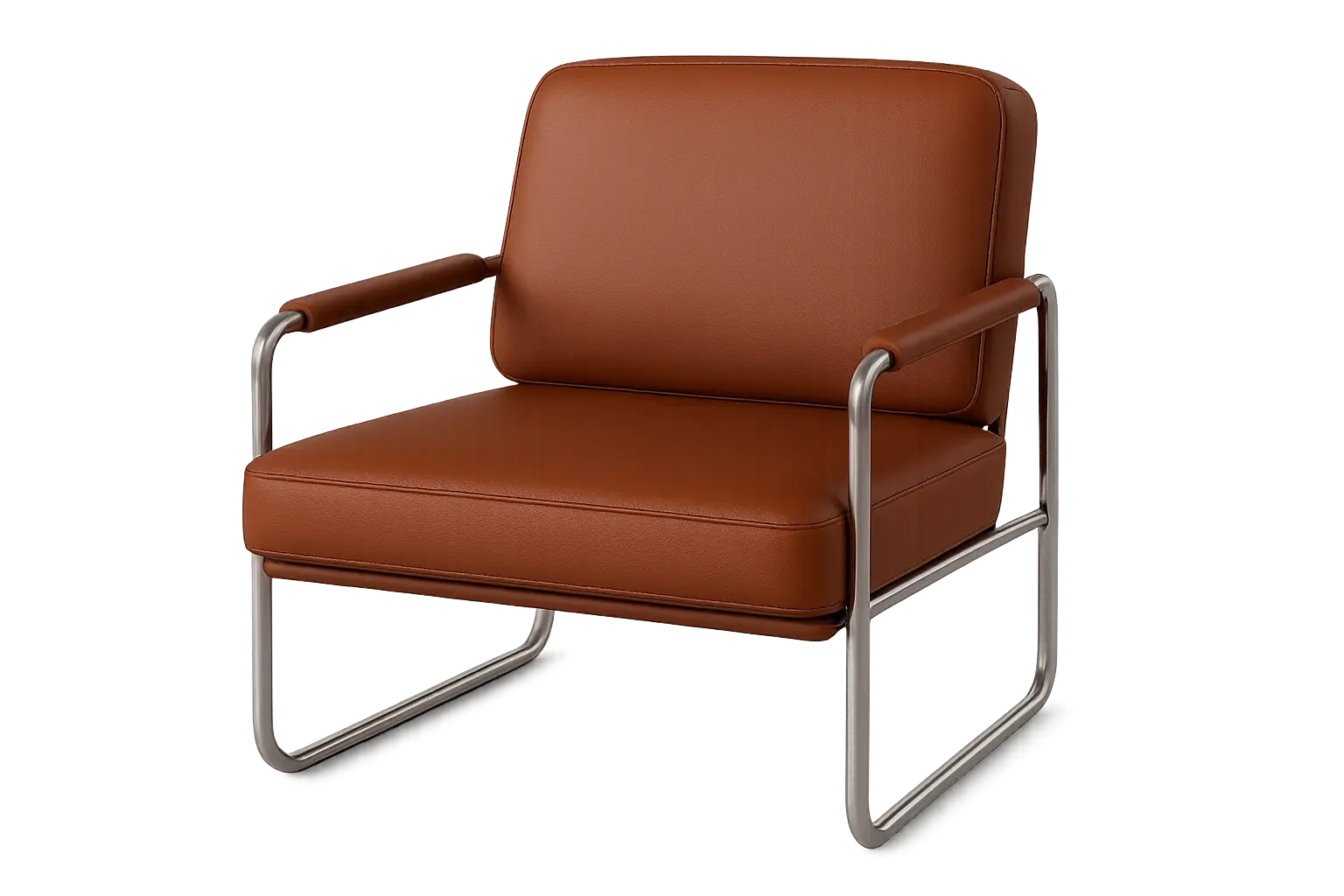 Leather Lounge Armchair for Reception and Office with Curved Arms — Office Furniture