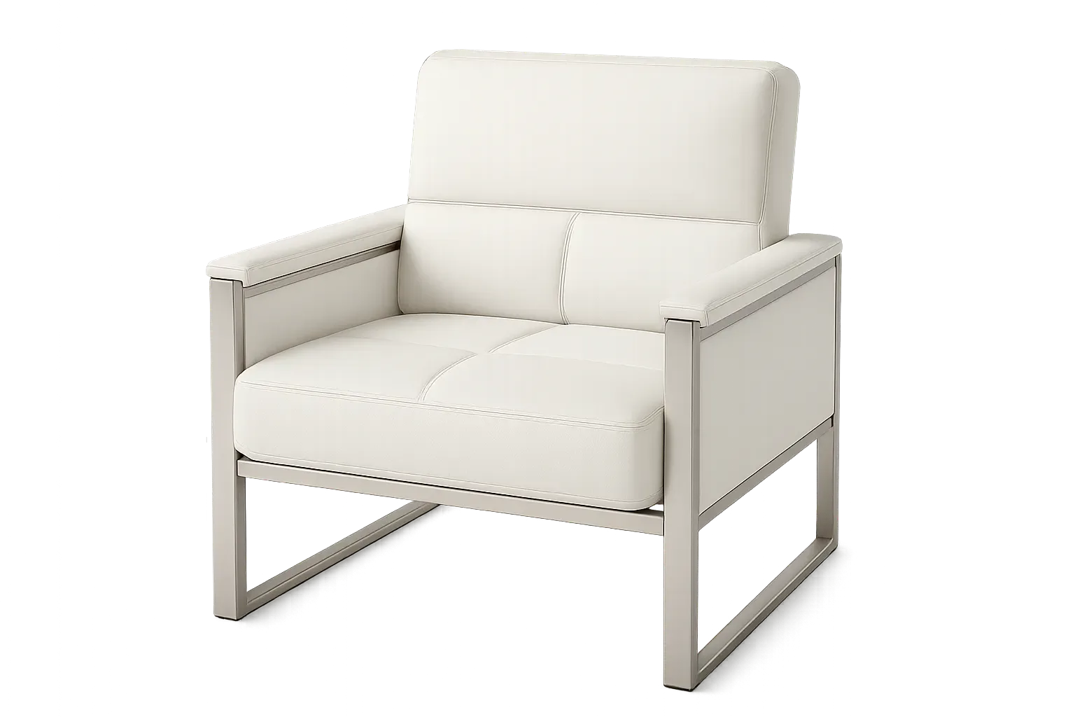 Leather Lounge Armchair for Reception and Office with Padded Arms — Office Furniture