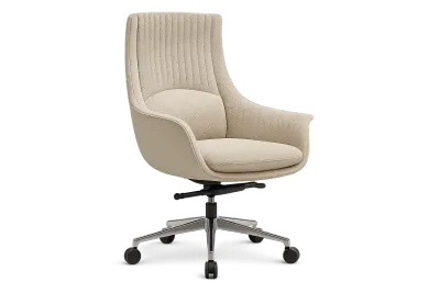 Leather Mid Back Executive Office Chair with Curved Arms 2 — Office Furniture