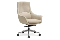 Leather Mid Back Executive Office Chair with Curved Arms 2 — Office Furniture