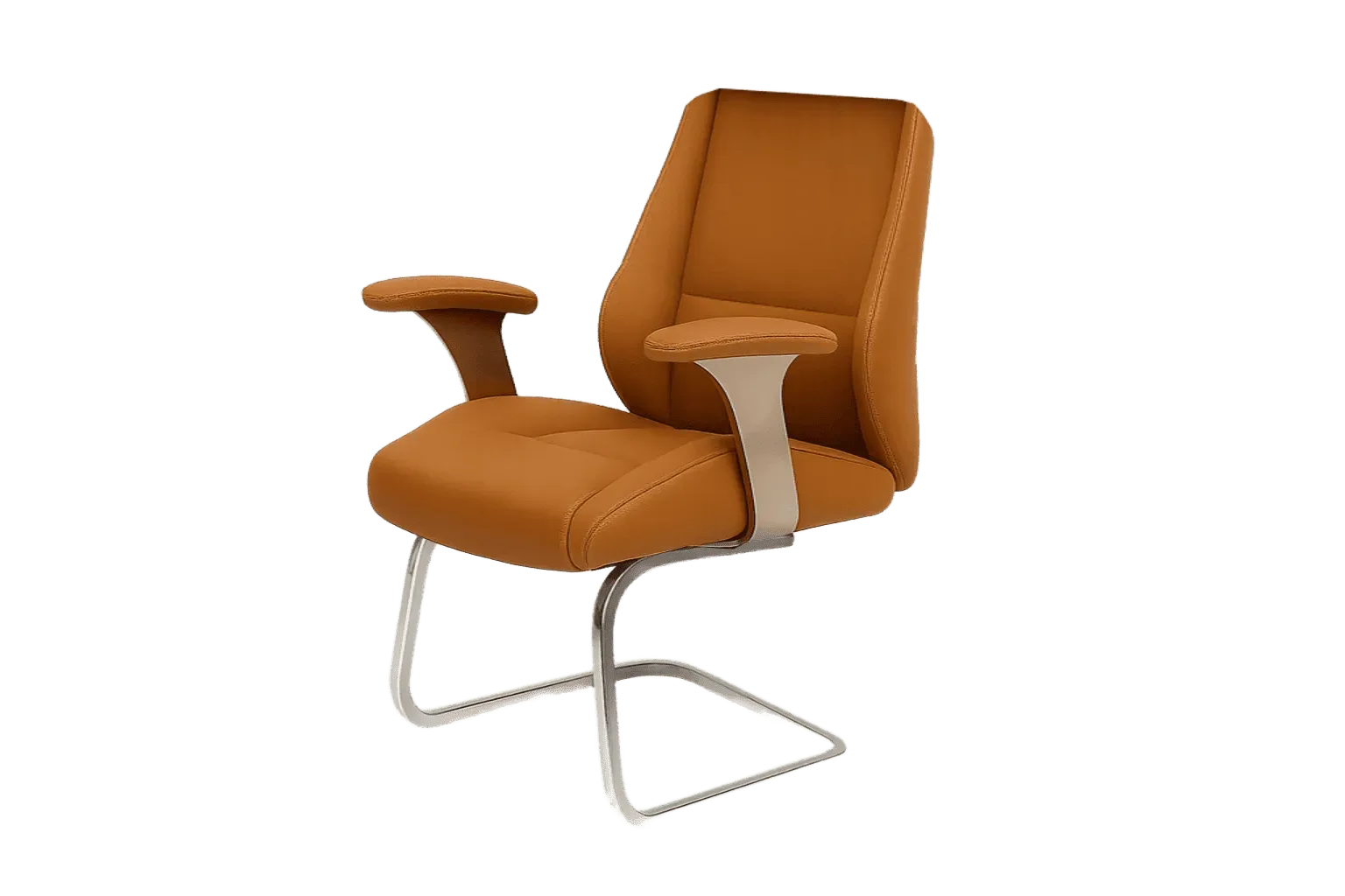 Leather Mid Back Visitor and Guest Chair with Curved Arms 3 — Office Furniture