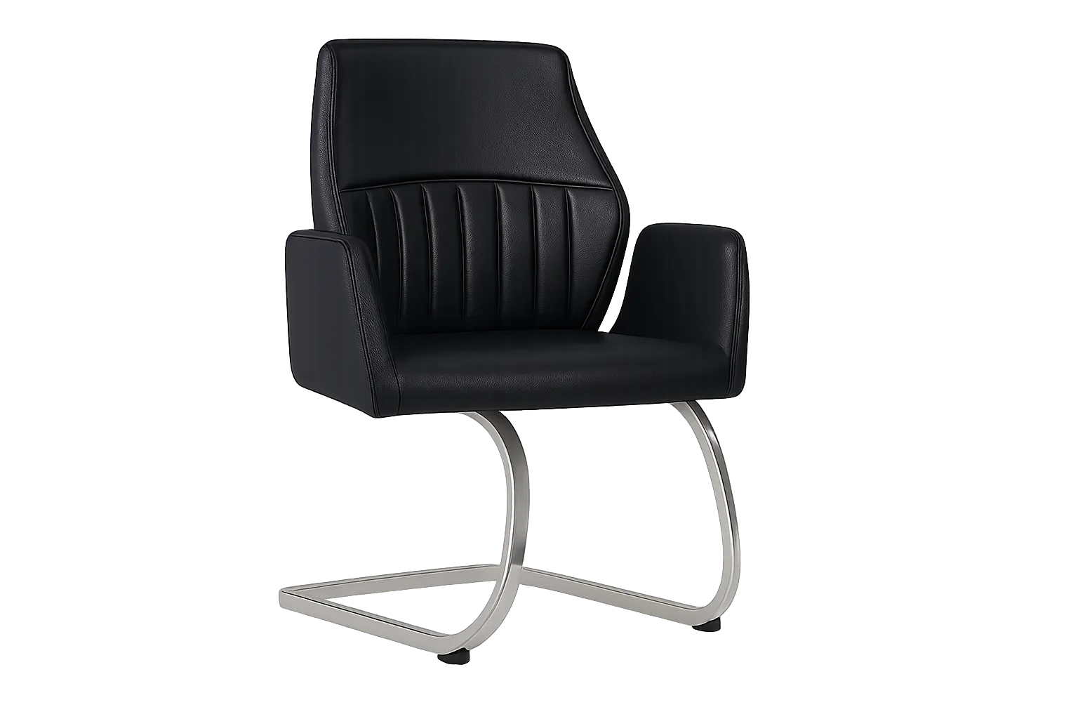 Leather Mid Back Visitor and Guest Chair with Curved Arms 5 — Office Furniture